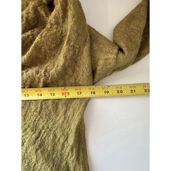 Eileen Fisher 100% Alpaca Wool Cowl-Neck Green Yellow Tunic Sweater Large - Picture 6 of 11